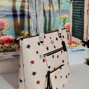 Coach Gallery Tote with Star Print